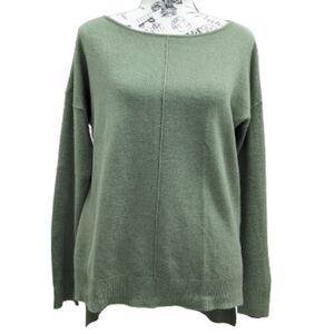 Noisy May women's green boat neck high-low knit top size XS